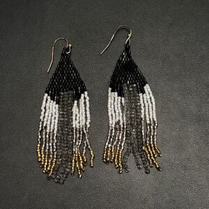 Multicolor Fringe Boho Beaded Earrings